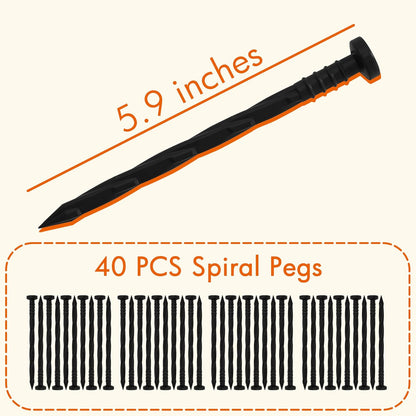 Gardzen 1.5" x 40' Landscape Edging Kit, Garden Edging Coil Comes with 40 Pcs Spikes, No Dig Lawn