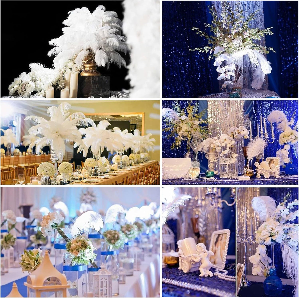 THARAHT Red Ostrich Feathers 12pcs Large Natural Bulk 16-18Inch 40cm-45cm for Wedding Party