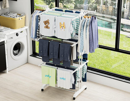 HOMIDEC Clothes Drying Rack, Large 4-Tier Foldable Drying Rack Clothing(67.7H x 19.7W x 30L