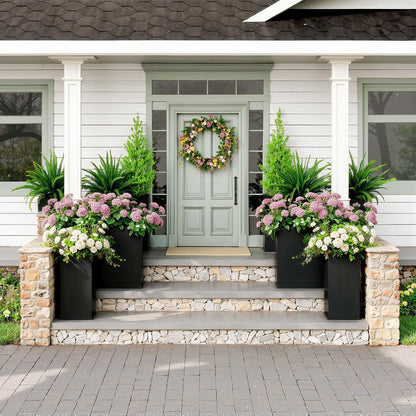 Planter Box Outdoor 38"W x 10.2"D x 30"H- Tall Rectangular Planters for Outdoor Patio/Porch