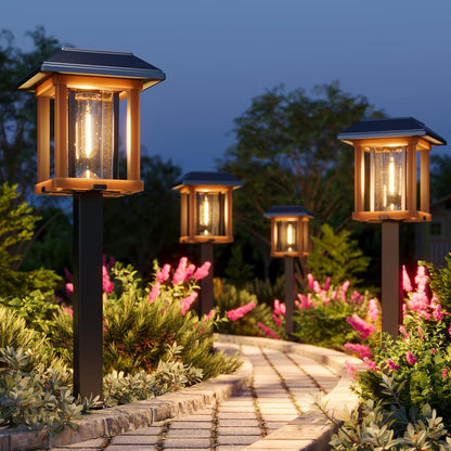 XMCOSY+ Solar Pathway Lights Outdoor Waterproof IP65 - Dual-Tone 25 LM LED Solar Garden Lights for