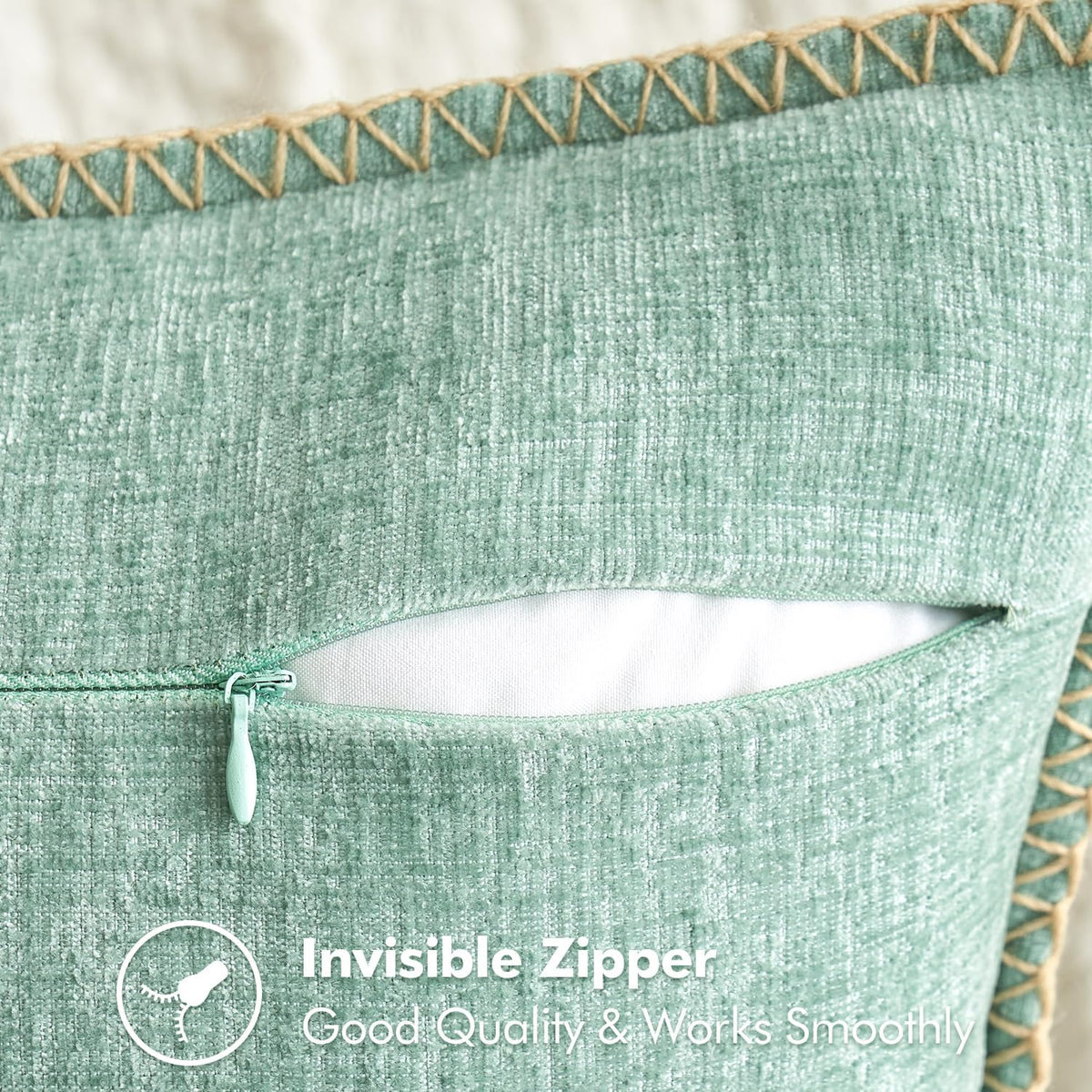 MIULEE Pack of 2 Couch Throw Pillow Covers 20x20 Inch Greyish Green Farmhouse Decorative Pillow