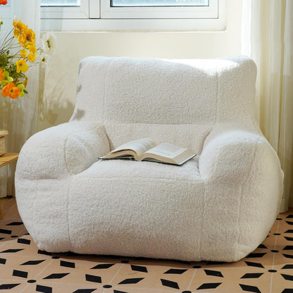 Giant Bean Bag Chair, Lambswool Bean Bag Chair for Adults, Eco-Friendly Filling Soft Bean Bag