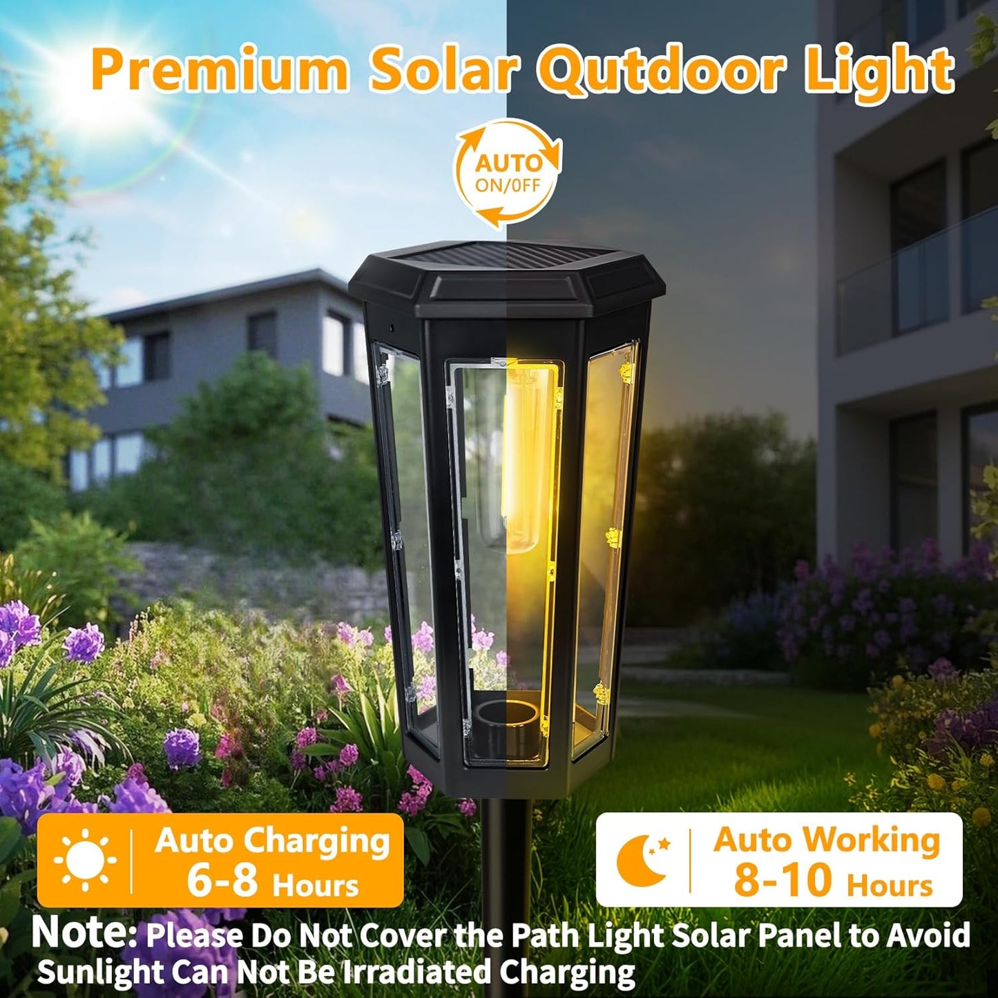 Solar Pathway Lights, Upgraded Solar Bright LED Path Lights, Outdoor Waterproof Garden Landscape