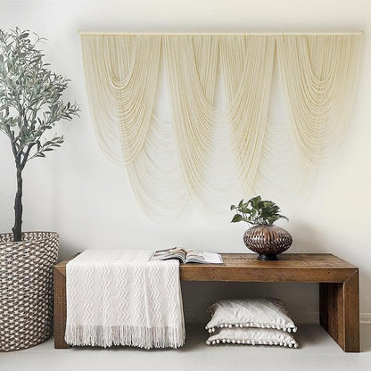 Macrame Wall Hanging Large Macrame Wall Decor Yarn Art 57" W x 41" L For Headboard Bedroom Living