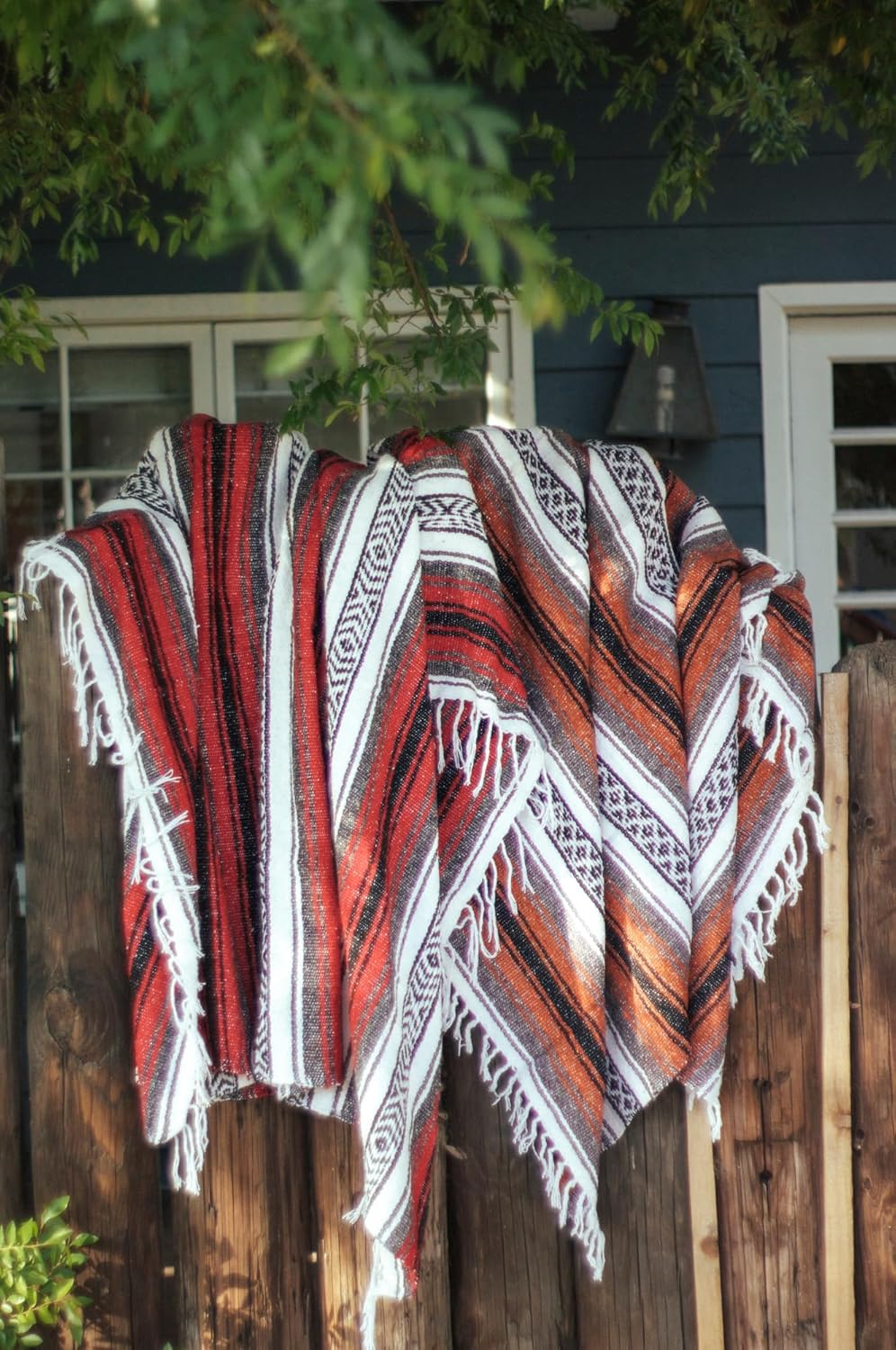 Del Mex Classic Mexican Blanket, Large Authentic Woven Falsa Throw (70"x50"), Artisan Southwest