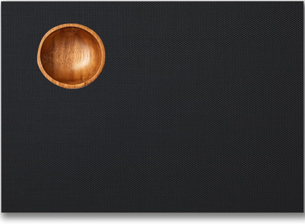 Placemats Set of 6 - Easy Clean Woven Vinyl Placemats for Dining Table, Indoor/Outdoor Place Mats