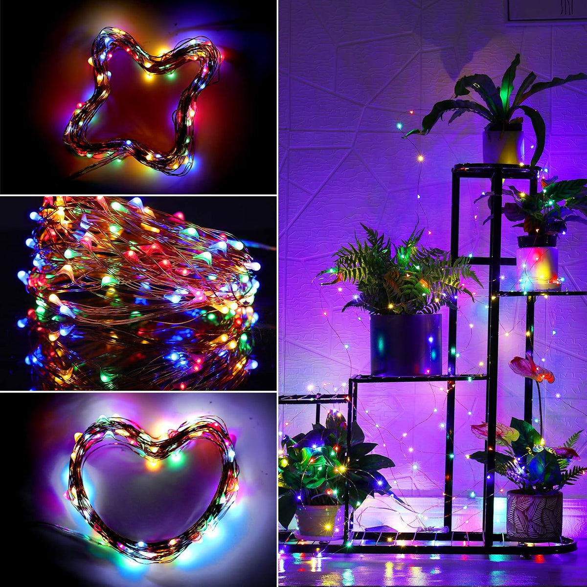 Led Fairy Lights Battery Operated, 1 Pack Mini Battery Powered Copper Wire Starry Fairy Lights for