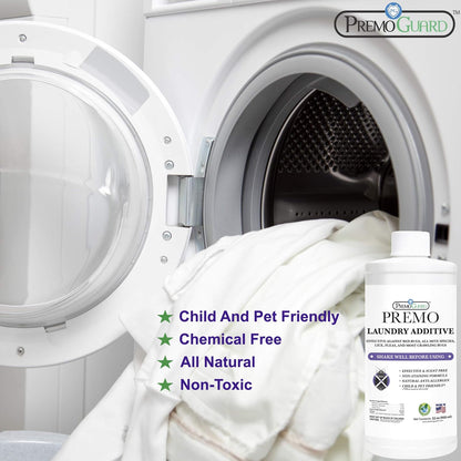Premo Guard Bed Bug & Mite Laundry Detergent Additive 32 oz – Child & Pet Friendly – Stain & Odor