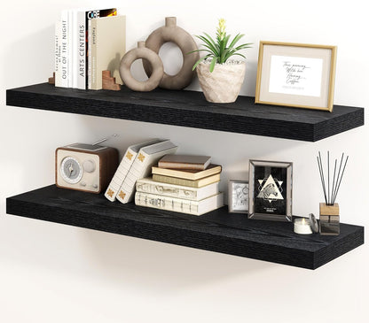 30 Inch Floating Shelves, Rustic Floating Wall Shelves 8 Inch Deep, 30 x 8 Floating Shelves for
