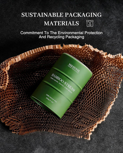 M&SENSE Bamboo Scented Candles Natural Non Toxic, Large Aromatherapy Candle for Stress Relief