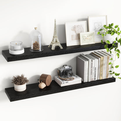 40 Inch Floating Shelves, 8 Inch Deep Floating Shelves for Wall, Hanging Shelf with Invisible