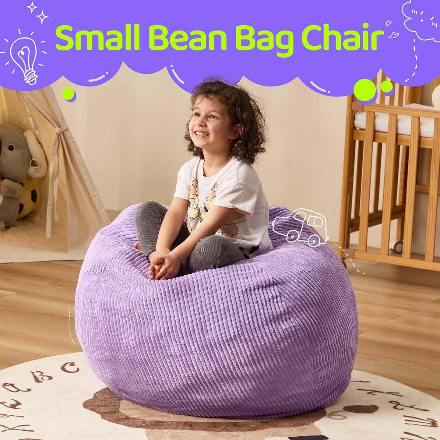 Bean Bag Chairs Teardrop Bean Bag Chair Beanbag Chair with Memory Foam Filled Machine Washable