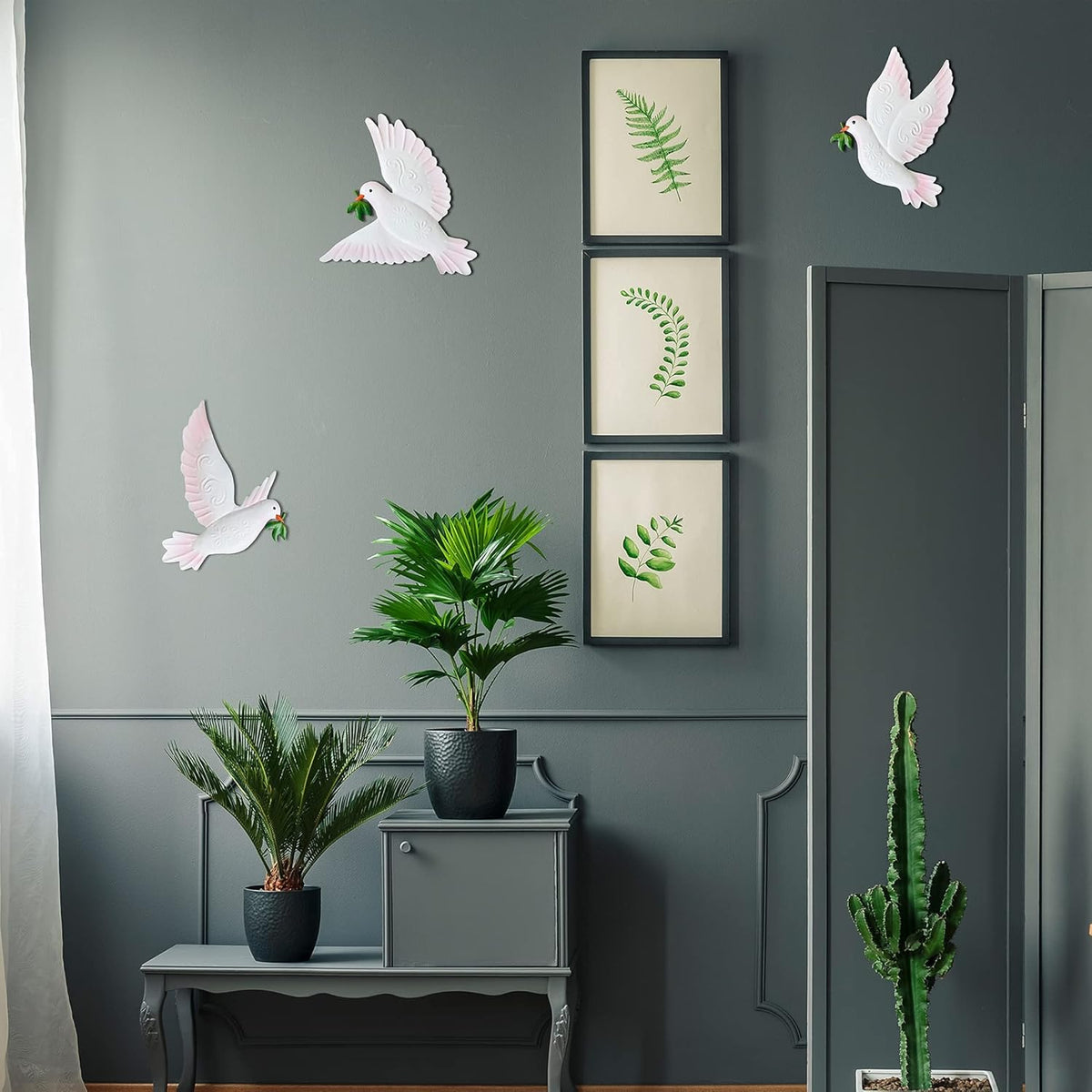 J-Fly Dove Wall Decor Metal Wall Decor Outdoor Indoor Ornament Suitable For Bathroom Living Room