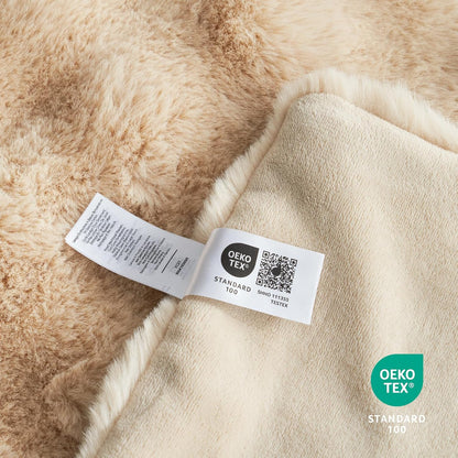 Cozy Bliss Faux Fur Throw Blanket for Couch, Fuzzy Soft Plush Thick Bubble Blanket for Sofa Bedroom