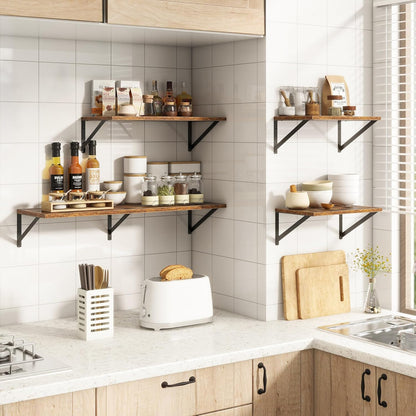 36"W x 10"D Floating Shelves, 10 Inch Deep Floating Shelves, Farmhouse Rustic Deep Wall Shelves for