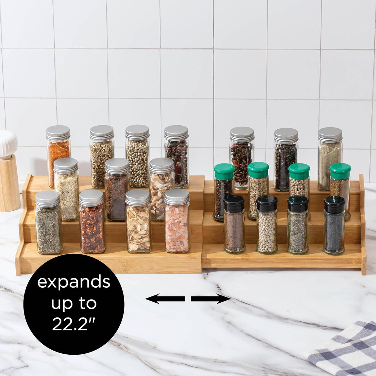 SIMPLEMADE 3-Tier Spice Rack Organizer - Versatile Storage Shelf for Kitchen, Bathroom, Bedroom &