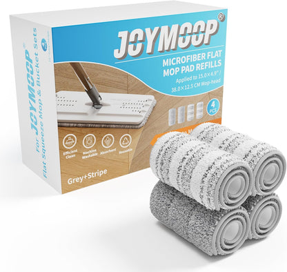 JOYMOOP Flat Mop Pads, Microfiber Mop Cleaning Pads, Washable Pads, Pads Replacement for JOYMOOP