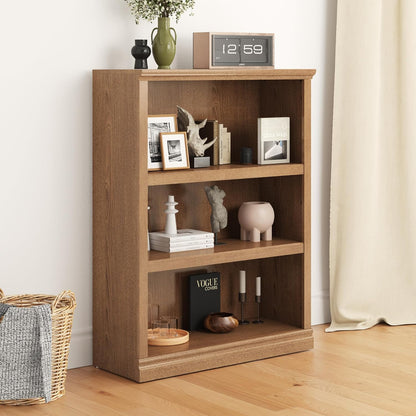 43 in Tall Bookcase, 3-Tier Bookshelf Open Storage, 33 inch Wide Floor Standing Indoor Furniture