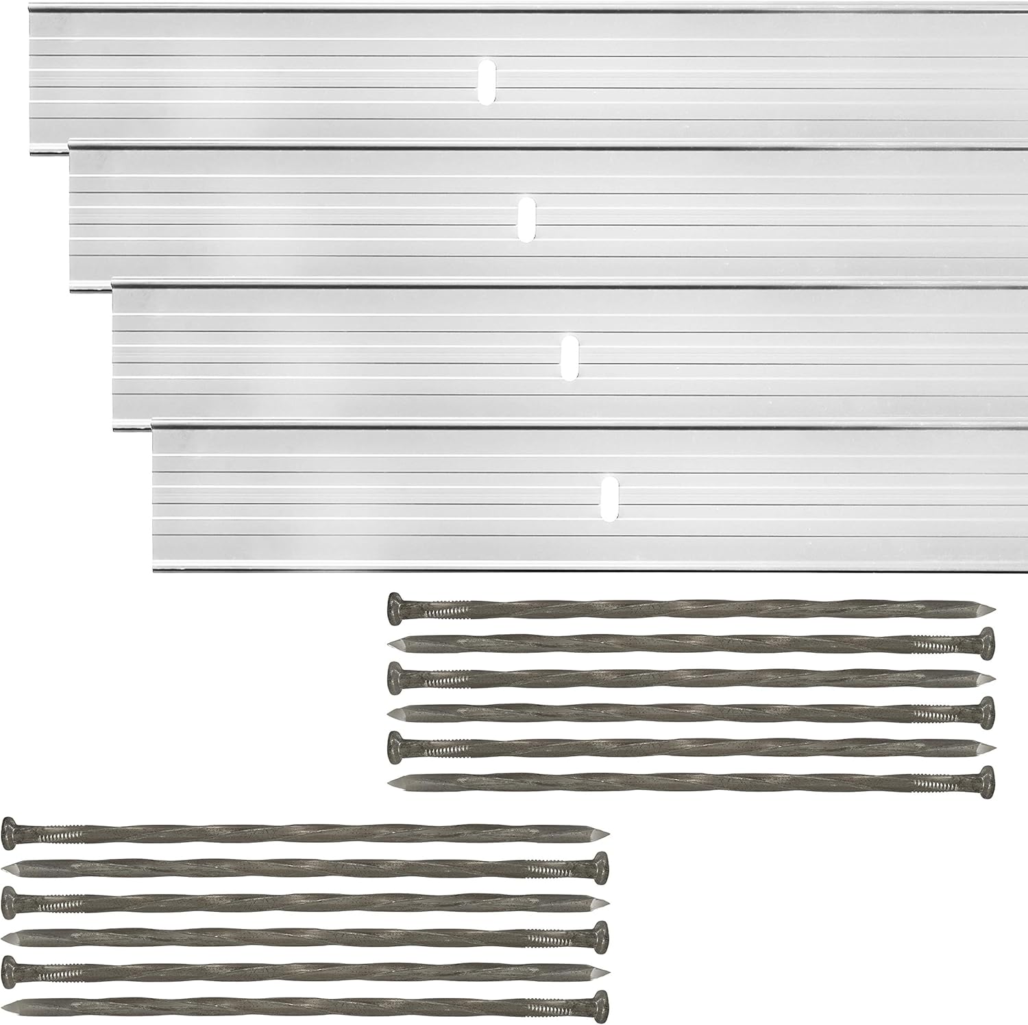 Dreamscape E-Z Edge Aluminum Landscape Edging - 4 Strips, 6ft Each (24ft Total), Mill Finish