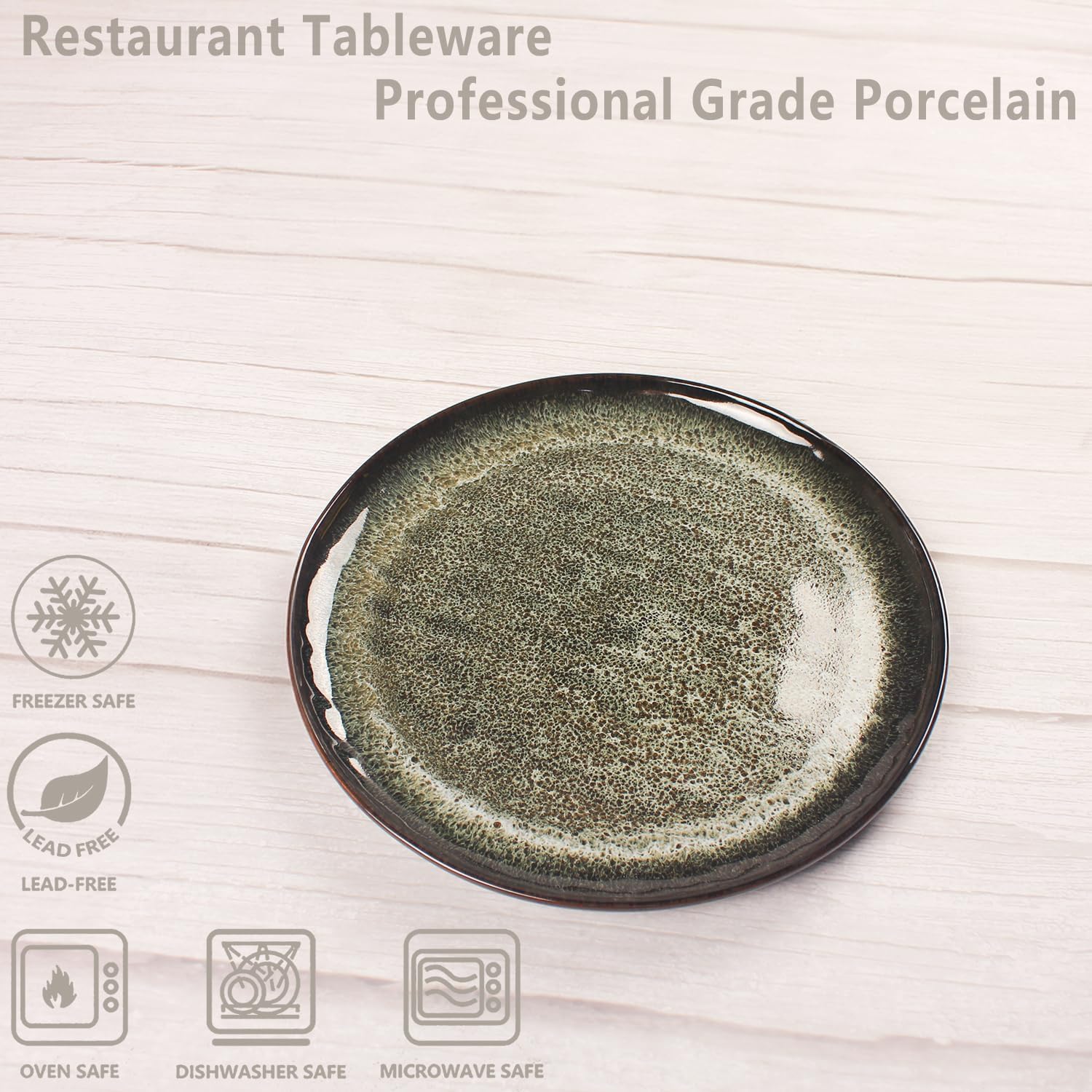 Ceramic Dinner Plates Dish Set,Set of 4,for Lunch snacks -Microwave Oven & Dishwasher Safe,Scratch