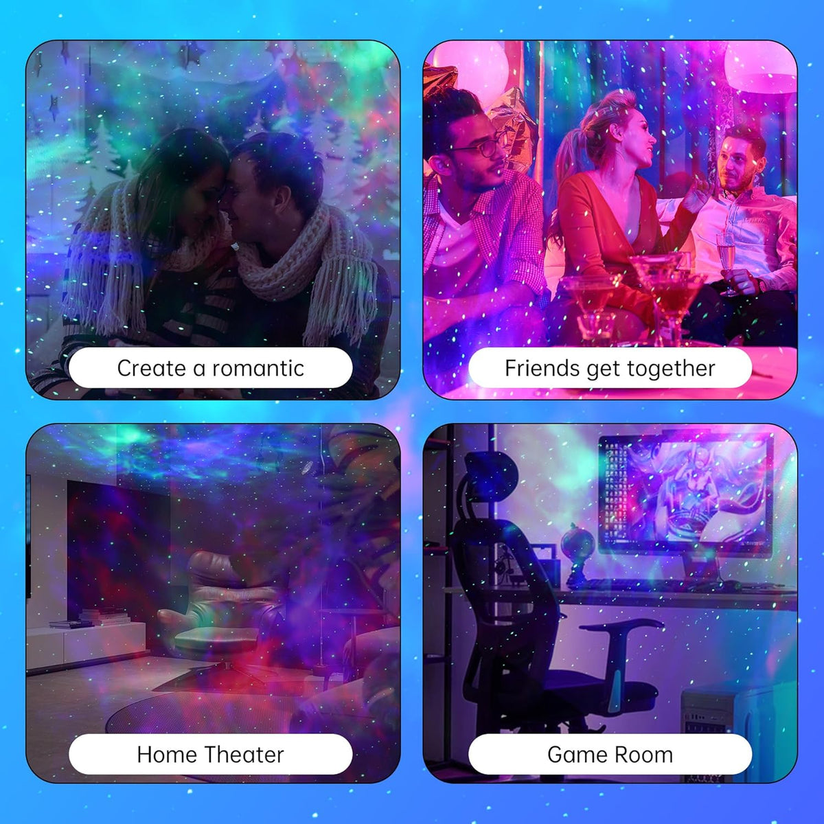 SFOUR Astronaut Galaxy Projector Night Light，Lights for Bedroom,Kids Room Decor Aesthetic