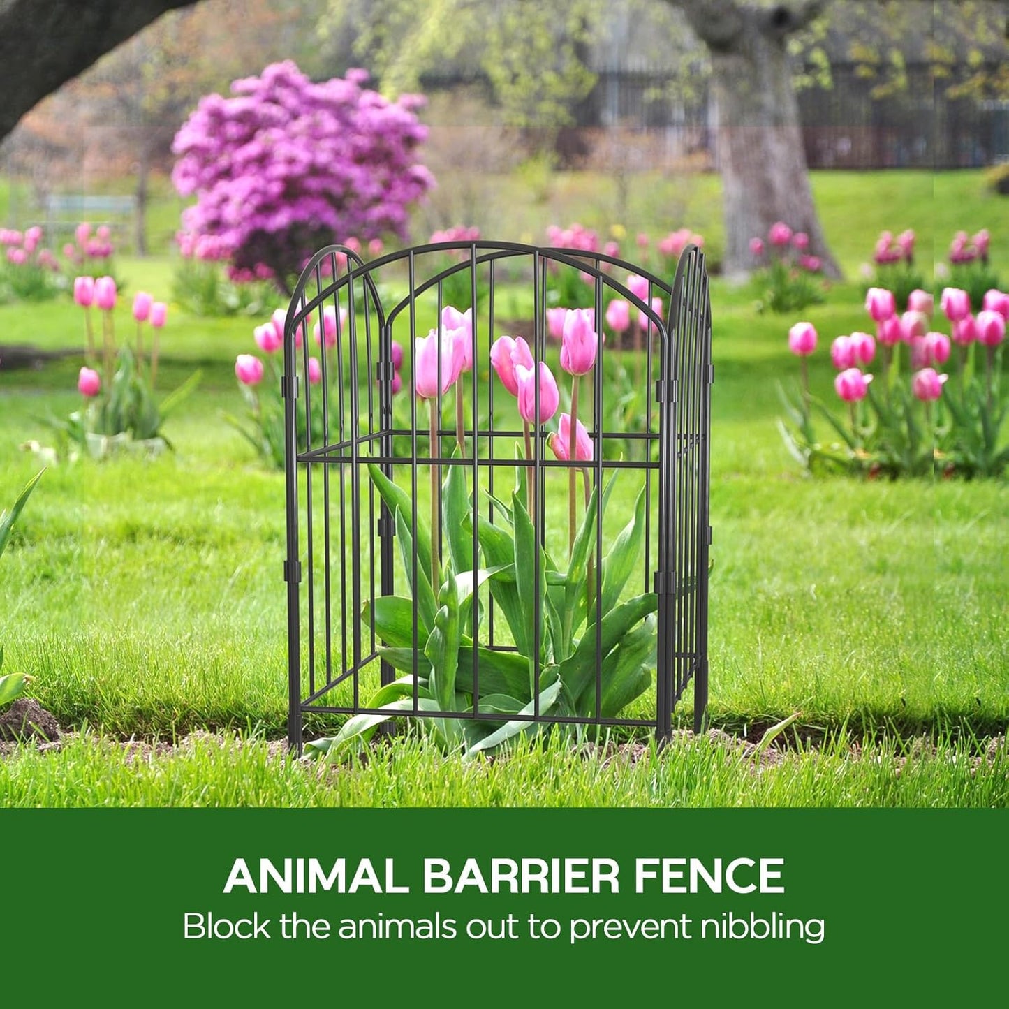 Goovilla Garden Fence, Total 20ft(L) x 24in(H) Garden Fencing Animal Barrier, 19 Pcs Rustproof