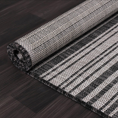 Stripe Outdoor Rug 8x10 Washable Outside Carpet for Indoor Patio Porch Waterproof Easy Cleaning Non