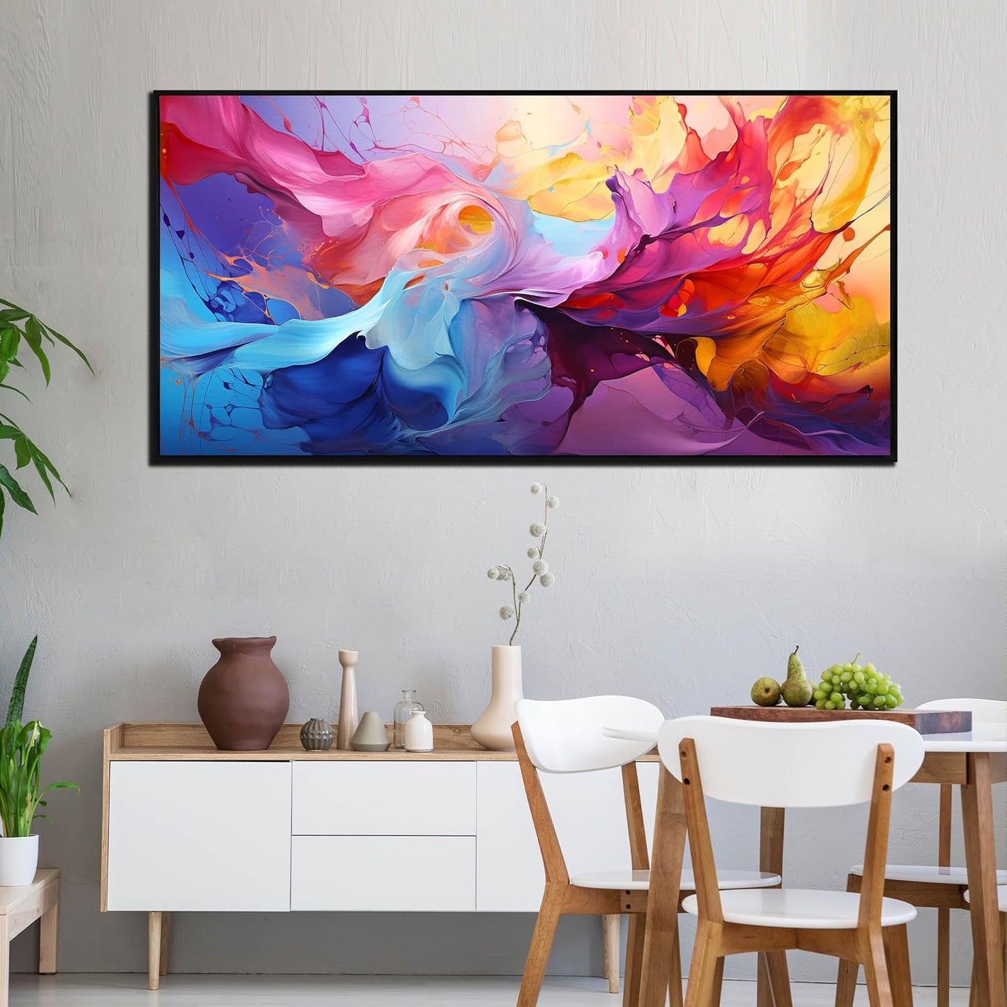 Abstract Wall Art for Living Room, Colorful Canvas Wall Decor for Bedroom, Framed Picture Print
