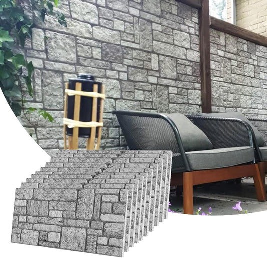 Dundee Deco 3D Wall Panels Faux Brick - Cladding, Grey Stone Look Wall Paneling, Styrofoam Facing