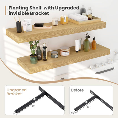 Heimlove 12" Deep Floating Shelves, 36 x 12 Inch Wall Mounted Long Floating Shelf with Invisible
