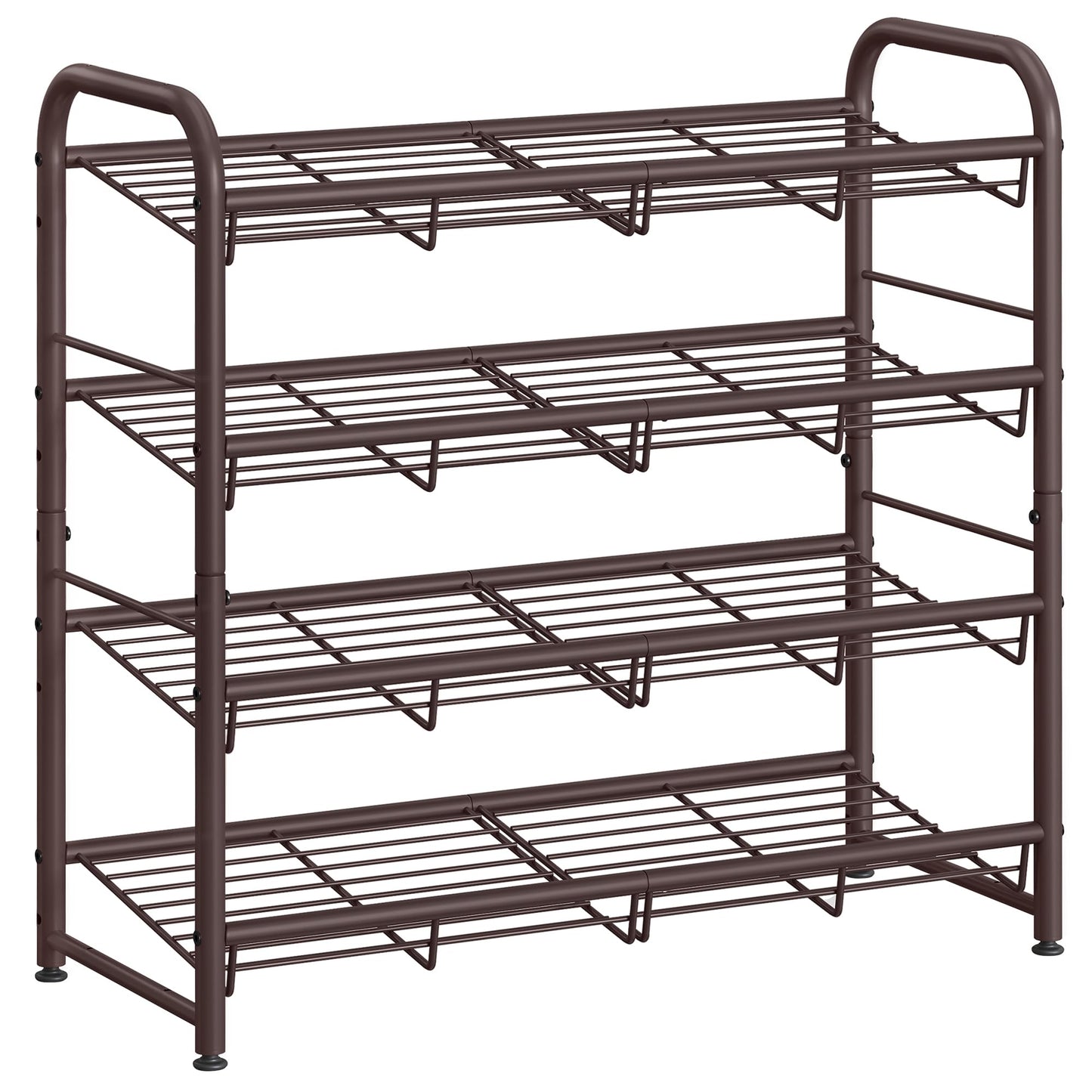 SONGMICS 4-Tier Stackable Metal Shoe Rack, Holds Up to 16 Pairs of Shoes