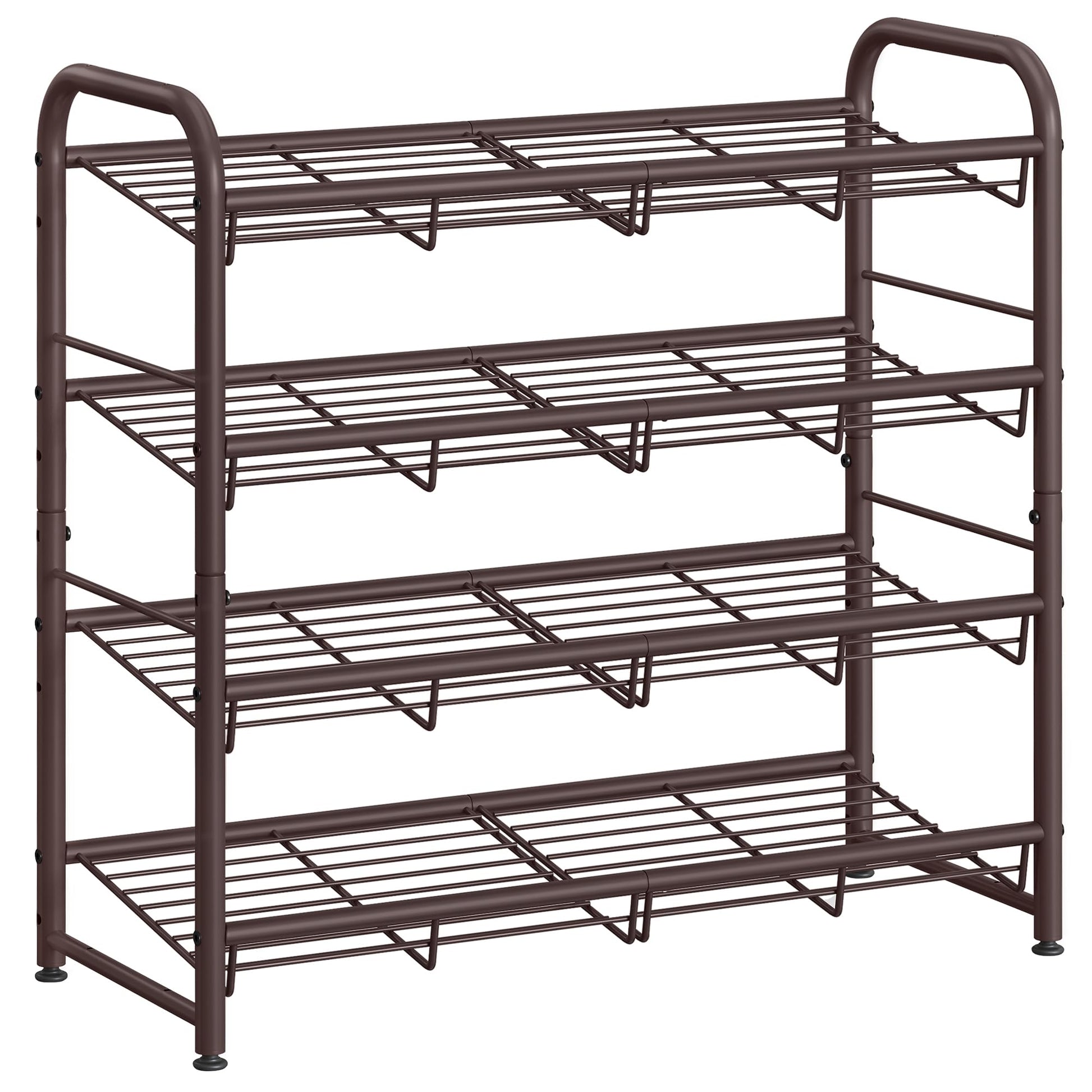 SONGMICS 4-Tier Stackable Metal Shoe Rack, Holds Up to 16 Pairs of Shoes