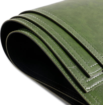 Waterproof PU Placemats, Faux Leather Dining Table Mat, Set of 4, Easy to Wipe Off Scrub Vinyl Mat