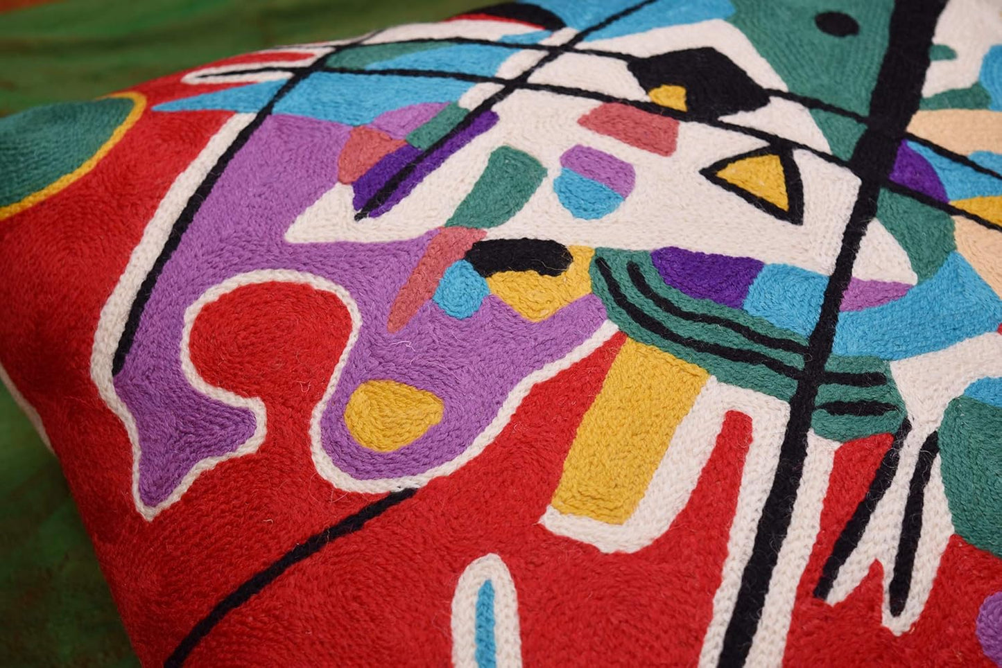 Kandinsky Modern Couch Pillow Cover - Red Painting | Abstract Toss Pillow | Modern Chair Cushion|