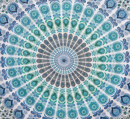 Bless International Handmade Indian hippie Bohemian Psychedelic Peacock Mandala Wall hanging
