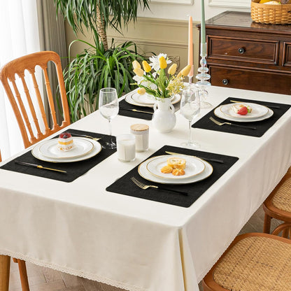 Romanstile Vinyl Placemats Set of 4-12 X 18 Inch - Heat Resistant Place Mats 100% Waterproof