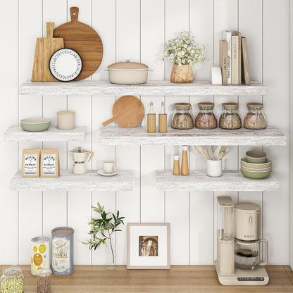 Fun Memories Deep Floating Shelves - 16" W x 9" D x 1.6" H Rustic Grey Wall Shelf - Wall Mounted
