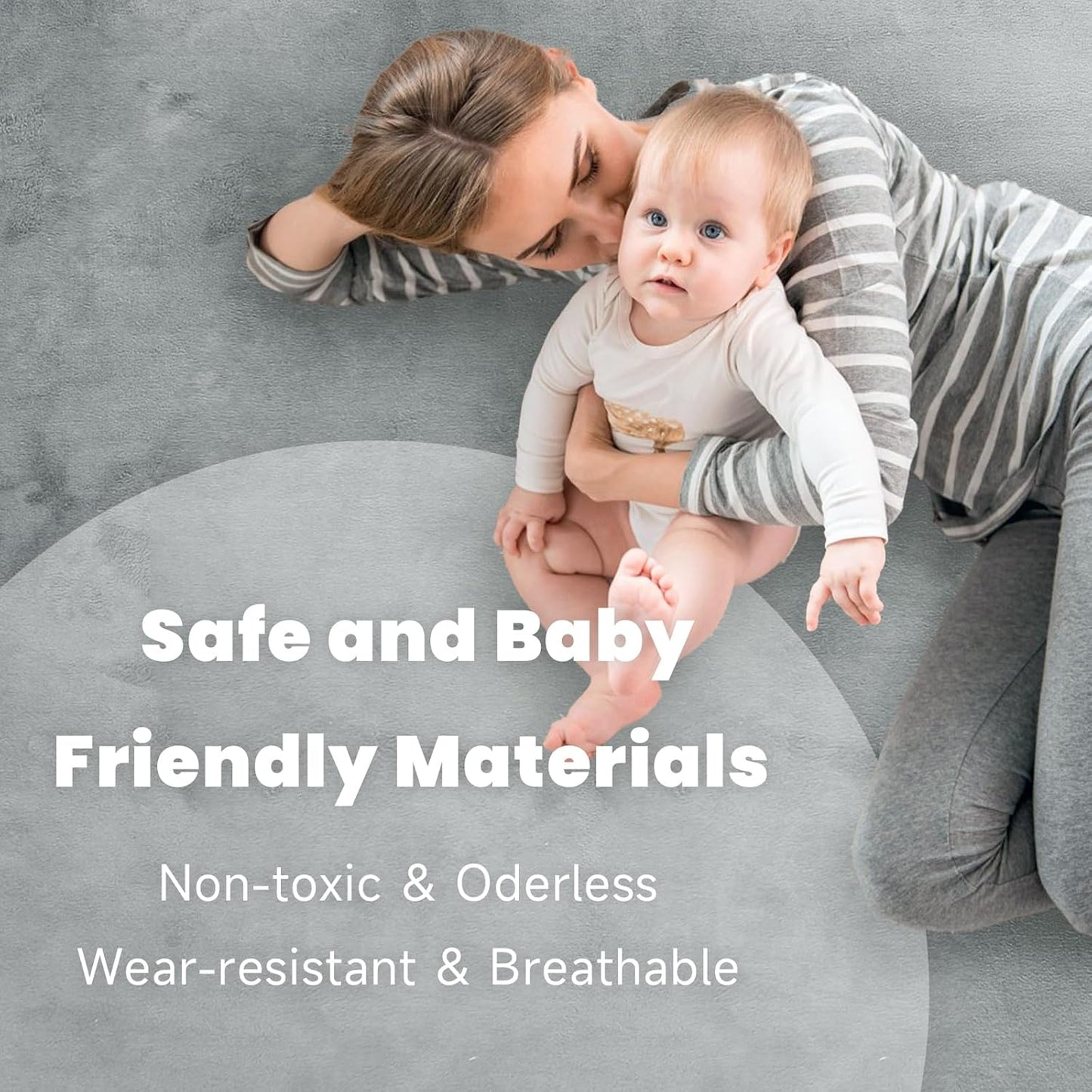ACOMOPACK Baby Play Mat for Floor 1.3" Thick Memory Foam 50x50 Soft Velvet Playpen Mat for