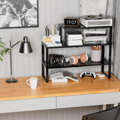 Expandable Spice Rack,Stackable Storage for Cabinet, Multi-Functional Kitchen