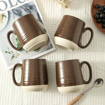 Hasense Porcelain Coffee Mugs Set of 4-15 Ounce Large Ceramic Coffee Cups Set with Handle for