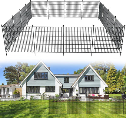 15 Panels No Dig Decorative Outdoor Garden Fence for Yard, 32 in(H) X 35.4 ft(L) Animal Barrier