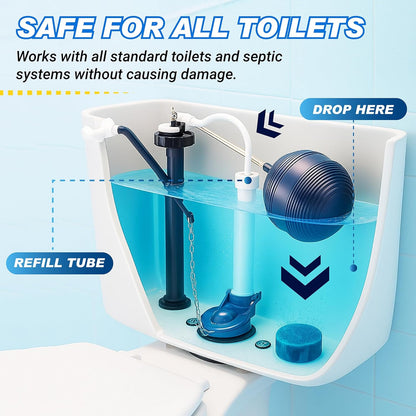 Automatic Toilet Bowl Cleaner Tablets – 20 Tabs - Blue Gel Toilet Tank Cleaners, Hard Water Ring