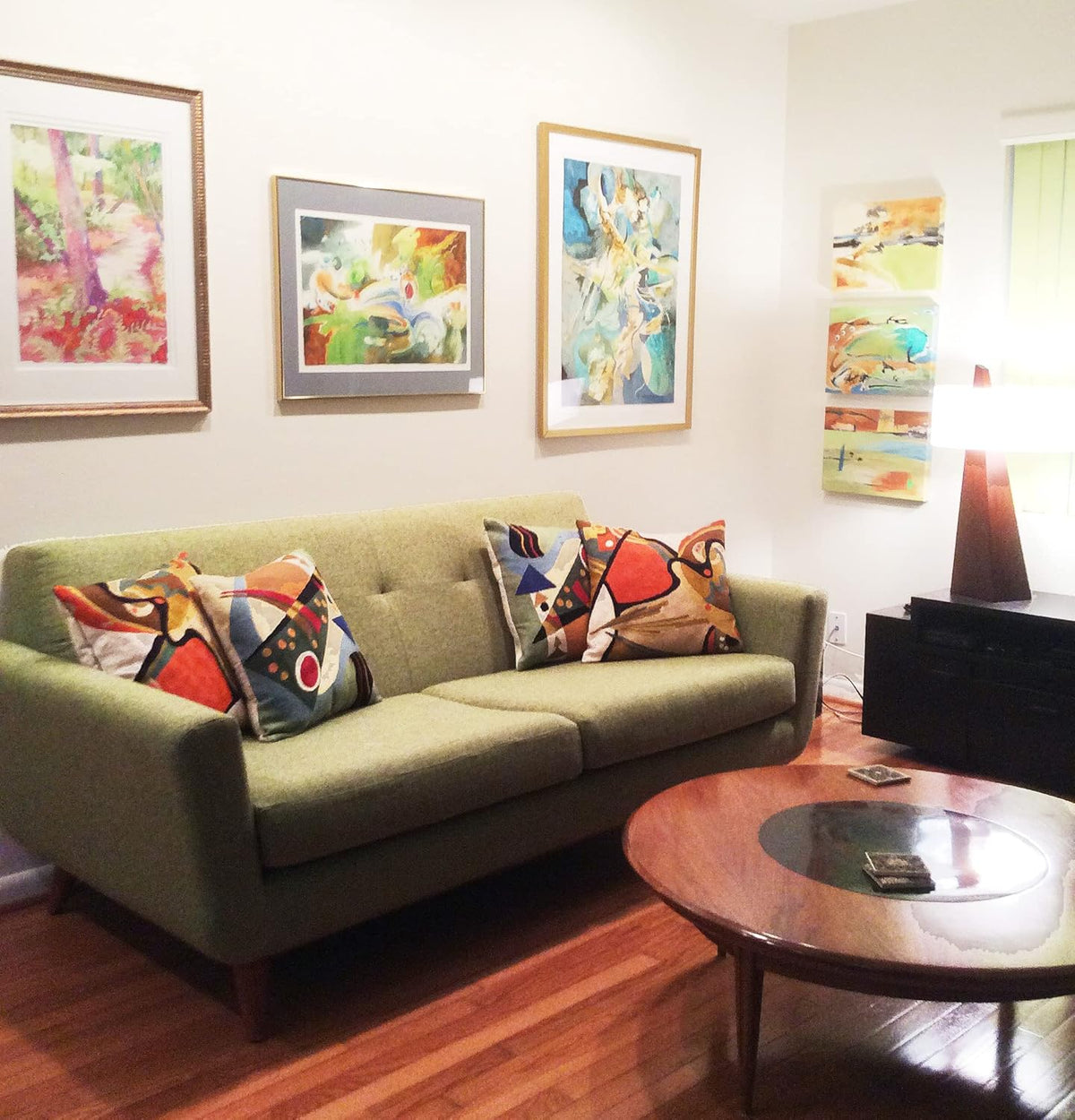 Kandinsky Modern Pillow Cover - Flow Orange Abstract Pillowcase Farmhouse Chair Cushion