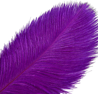 THARAHT Purple Ostrich Feathers 12pcs Large Natural Bulk 12-14Inch 30cm-35cm for Wedding Party