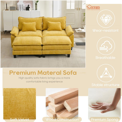 URRED Modular Sectional Sofa Comfy Cloud Couch, Modern Chenille Sofa Sleeper Deep Seat Couches with