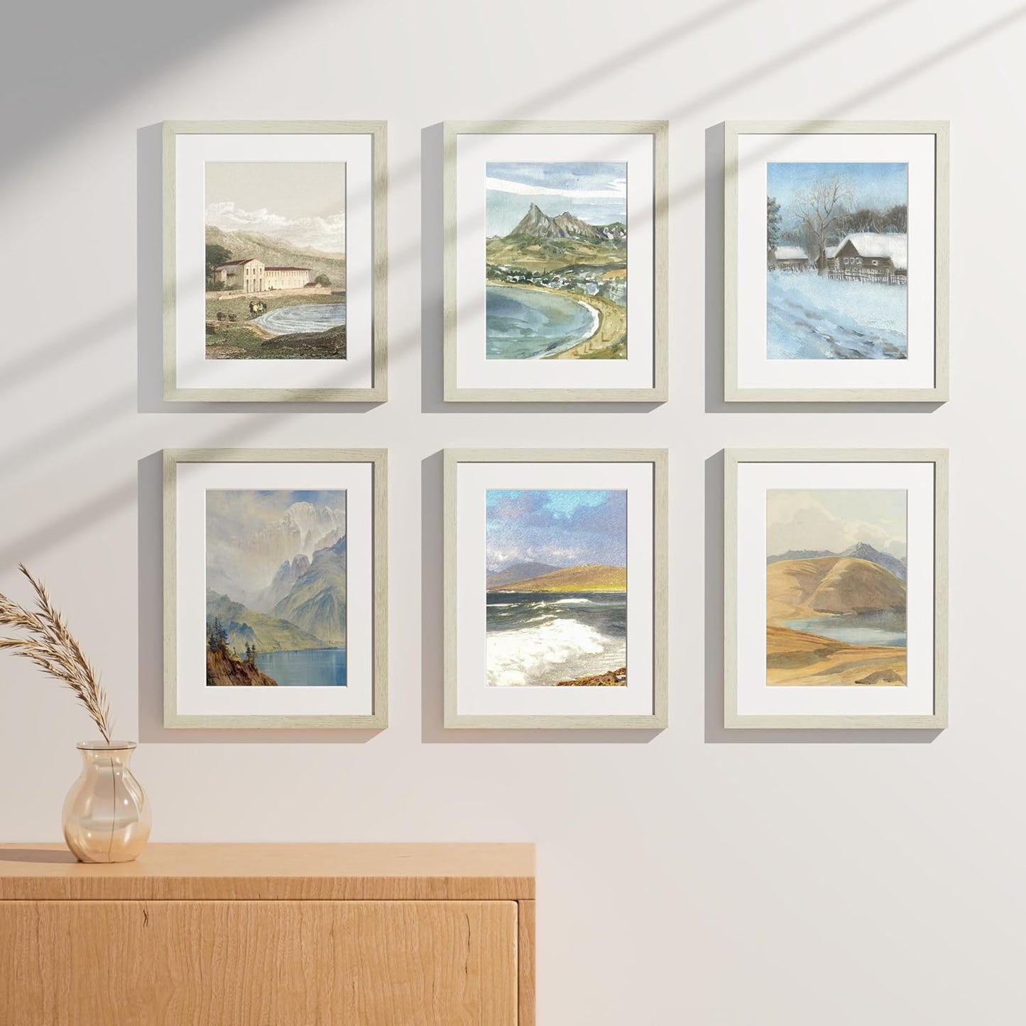Vittanly 11x14 Picture Frames Set of 9, Shatter Resistant Plexiglass, Display 8x10 Pictures with