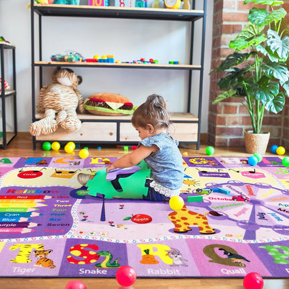 Kids Rugs for Playroom Bedroom Classroom Nursery, Non-Slip and Washable Rugs for Children Toddlers