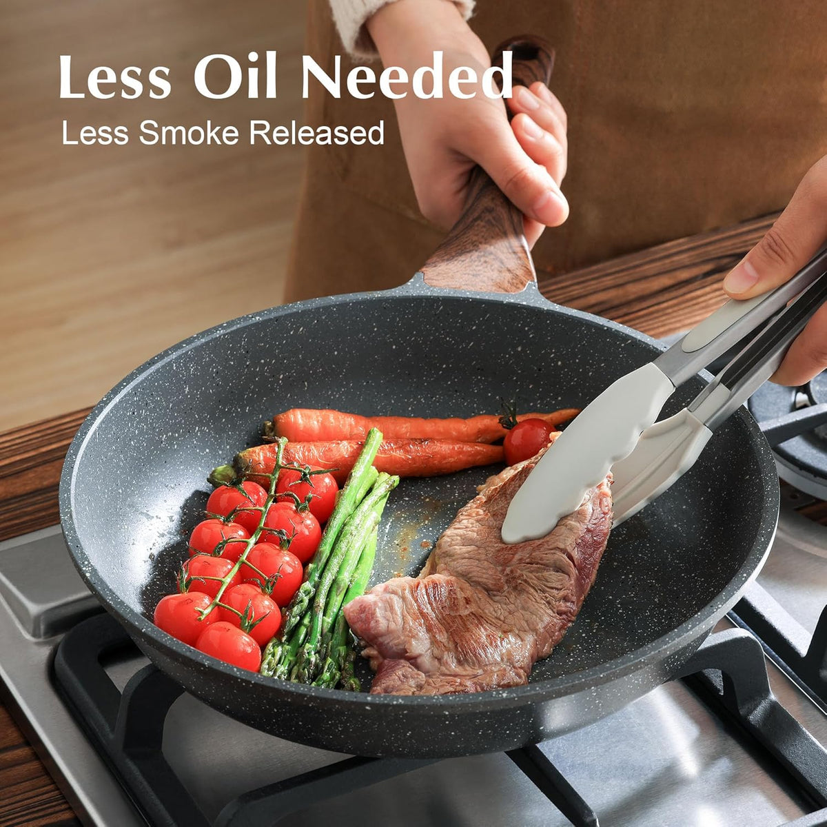 SENSARTE Nonstick Frying Pan Skillet with Lid, Omelet Pan with Cover, Healthy Egg Pan Chef's Pan