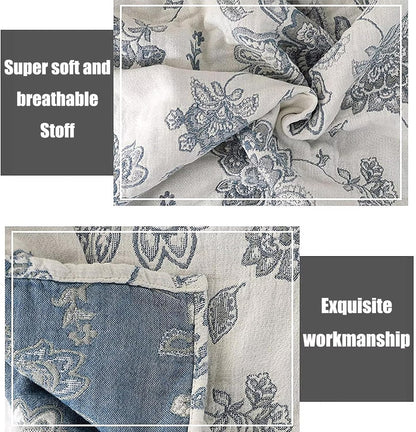 MSGKV Boho Throw Blanket for Couch Sofa Bed Decor, 100% Cotton Blankets Warm Versatile KnitWoven